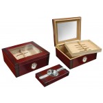 Sovereign Cherry & Rosewood Humidor Set with Ashtray