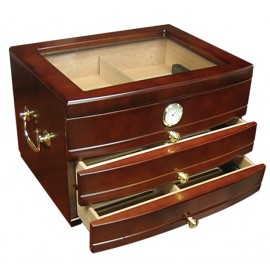 Regent 75 Ct. Dark Mahogany Glass Top Humidor